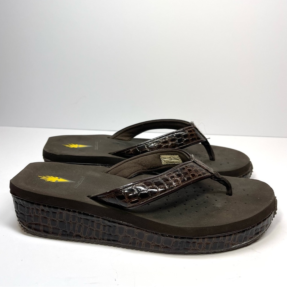 Volatile Sandals Women’s Size 10 Brown‎ Mini Croc